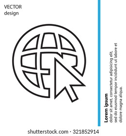 Globe (go to web), web line icon. Vector design