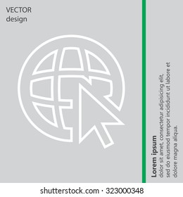 Globe (go to web), web line icon. Vector design