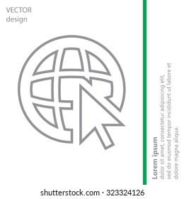 Globe (go to web), web line icon. Vector design