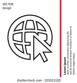 Globe (go to web), web line icon. Vector design