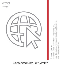 Globe (go to web), web line icon. Vector design