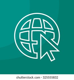 Globe (go to web), web line icon. Vector design