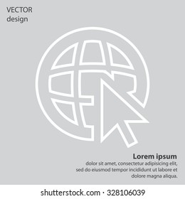 Globe (go to web), web line icon. Vector design