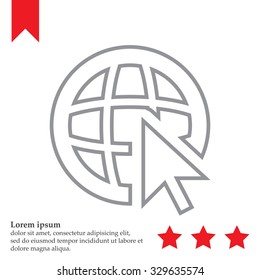 Globe (go to web), web line icon. Vector design