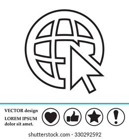 Globe (go to web), web line icon. Vector design