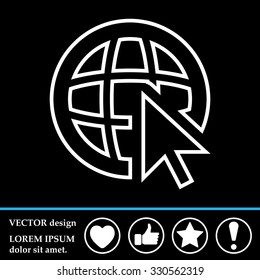 Globe (go to web), web line icon. Vector design