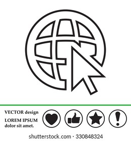Globe (go to web), web line icon. Vector design