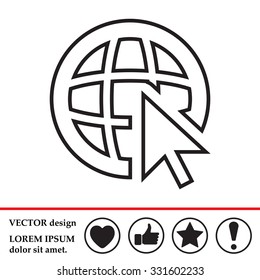 Globe (go to web), web line icon. Vector design