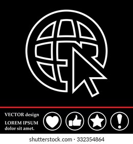 Globe (go to web), web line icon. Vector design