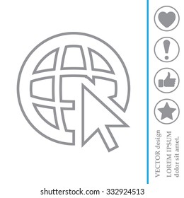 Globe (go to web), web line icon. Vector design