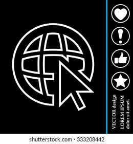 Globe (go to web), web line icon. Vector design
