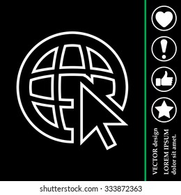 Globe (go to web), web line icon. Vector design
