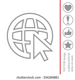 Globe (go to web), web line icon. Vector design
