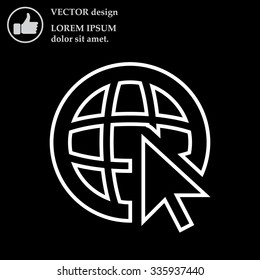 Globe (go to web), web line icon. Vector design