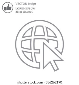 Globe (go to web), web line icon. Vector design