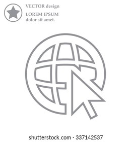 Globe (go to web), web line icon. Vector design
