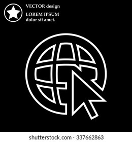 Globe (go to web), web line icon. Vector design