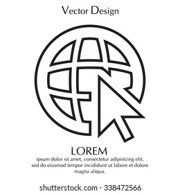 Globe (go to web), web line icon. Vector design