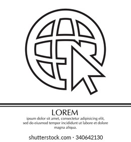 Globe (go to web), web line icon. Vector design
