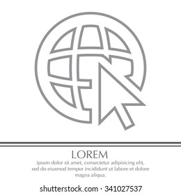 Globe (go to web), web line icon. Vector design