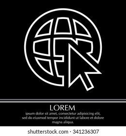 Globe (go to web), web line icon. Vector design