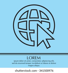 Globe (go to web), web line icon. Vector design