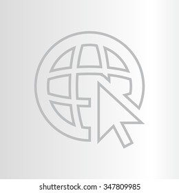 Globe (go to web), web line icon. Vector design