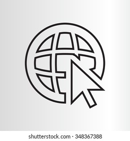 Globe (go to web), web line icon. Vector design