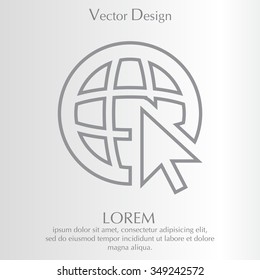 Globe (go to web), web line icon. Vector design