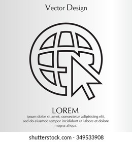 Globe (go to web), web line icon. Vector design