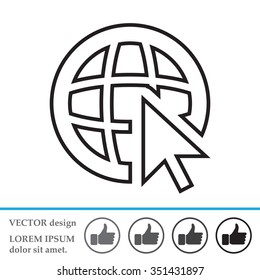 Globe (go to web), web line icon. Vector design