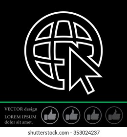 Globe (go to web), web line icon. Vector design