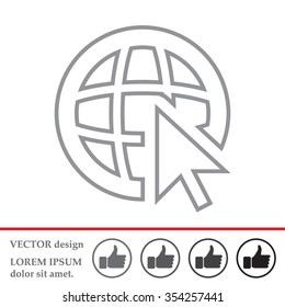 Globe (go to web), web line icon. Vector design