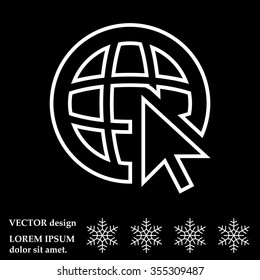 Globe (go to web), web line icon. Vector design