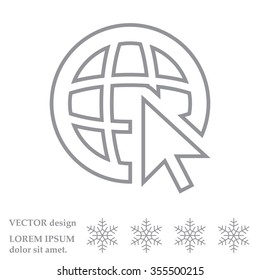 Globe (go to web), web line icon. Vector design