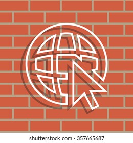 Globe (go to web), web line icon. Vector design