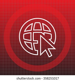 Globe (go to web), web line icon. Vector design