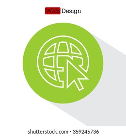 Globe (go to web), web line icon. Vector design