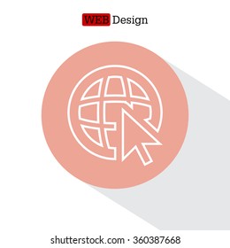 Globe (go to web), web line icon. Vector design