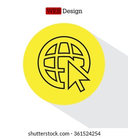 Globe (go to web), web line icon. Vector design