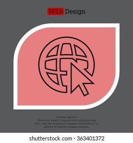 Globe (go to web), web line icon. Vector design