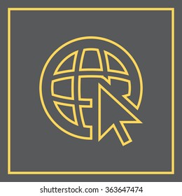 Globe (go to web), web line icon. Vector design