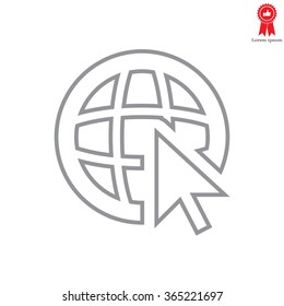 Globe (go to web), web line icon. Vector design