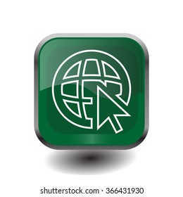 Globe (go to web), web line icon. Vector design
