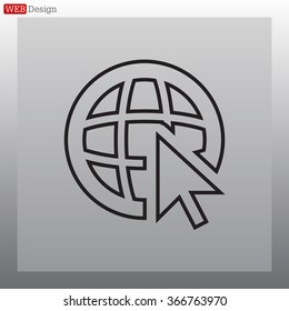 Globe (go to web), web line icon. Vector design