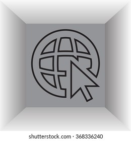 Globe (go to web), web line icon. Vector design