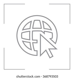 Globe (go to web), web line icon. Vector design