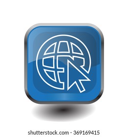 Globe (go to web), web line icon. Vector design