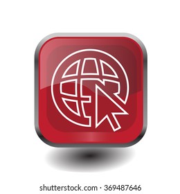 Globe (go to web), web line icon. Vector design