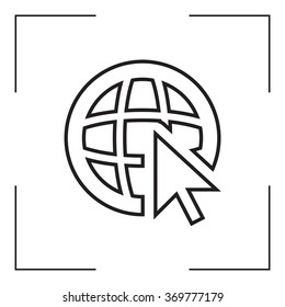 Globe (go to web), web line icon. Vector design